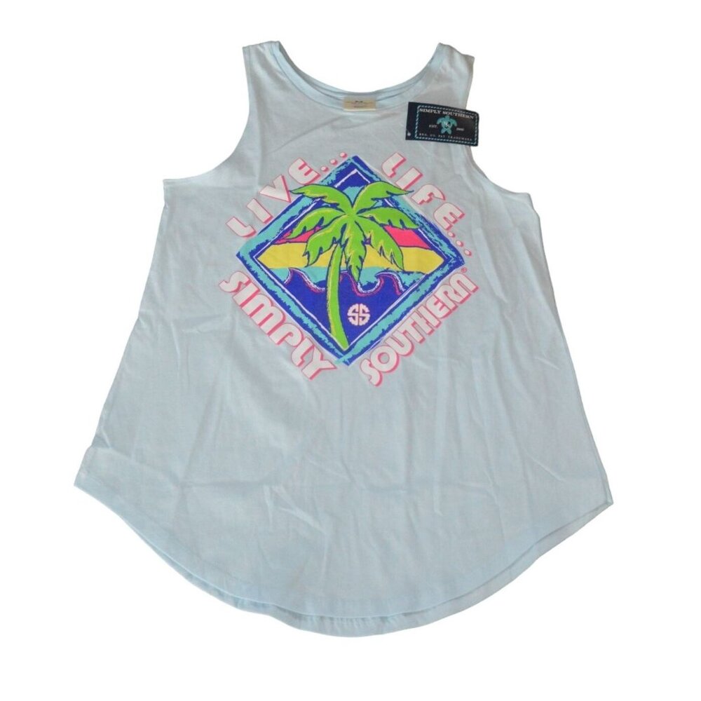 Simply Southern Women's Tank Top Small 100% Cotton Live Life Simply Design